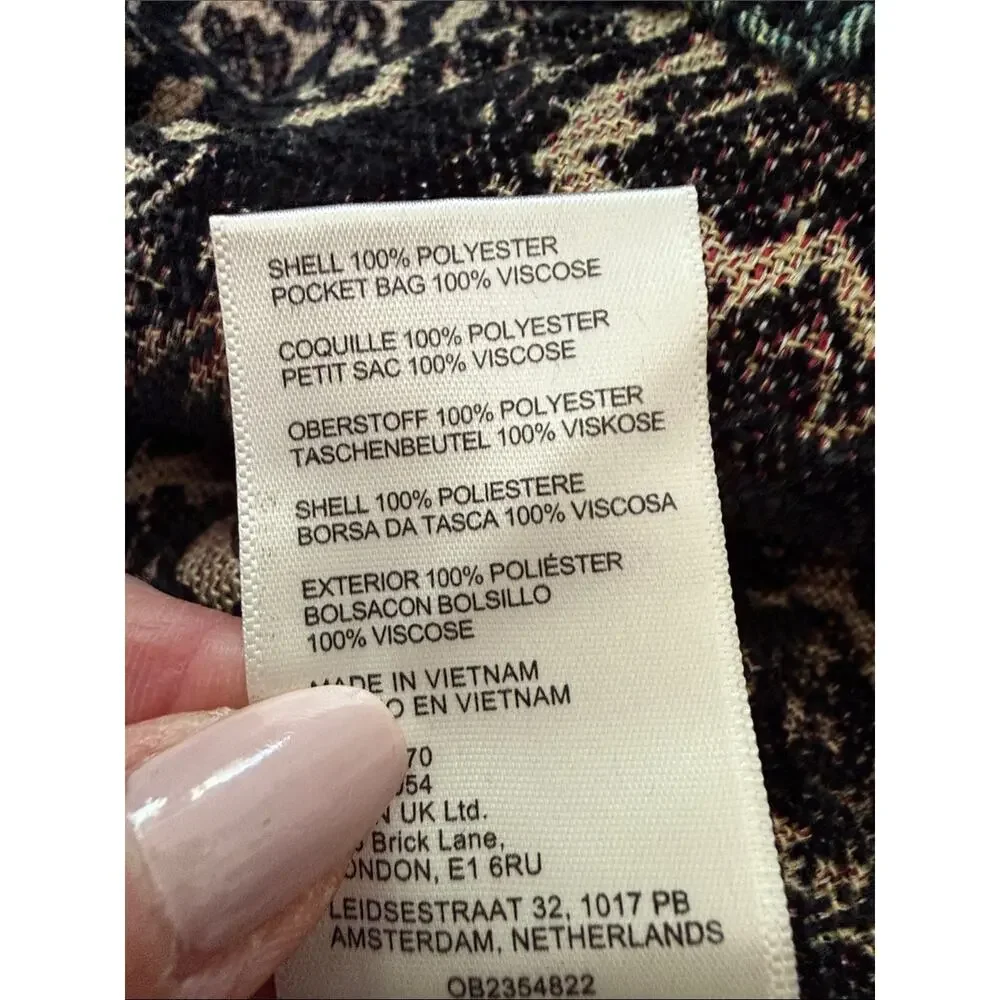 Free People We The Free Tapestry Fog Jacquard Snap Up Boho Hippie Shacket